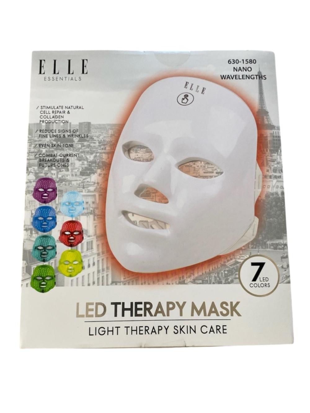 ELLE - NIB Essentials LED Light Therapy Skin Care Mask